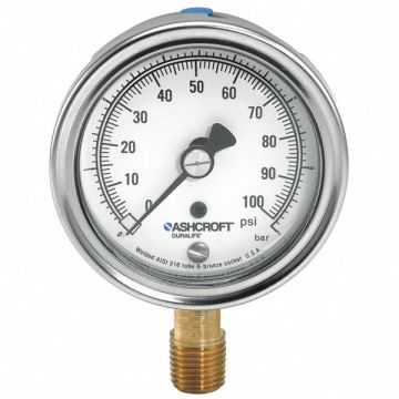 K4670 Gauge Pressure 0 to 100 psi 2-1/2 in.