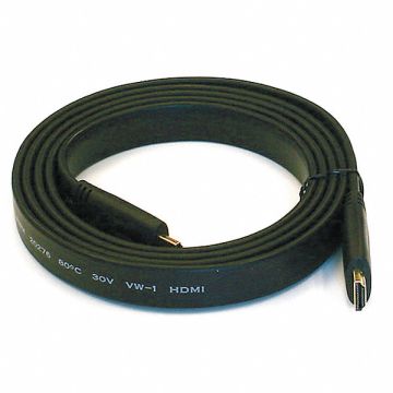 Flat HDMI Cable High Speed Black 6 ft.
