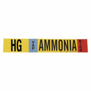 Pipe Marker Ammonia 9 in H 8 in W