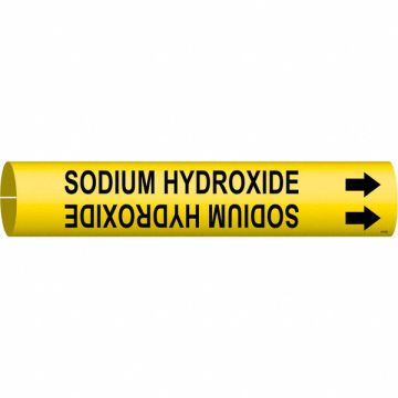 Pipe Marker Sodium Hydroxide 2 13/16in H