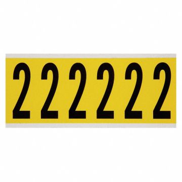 Number Label 2 1-1/2 in W x 3-1/2 in H