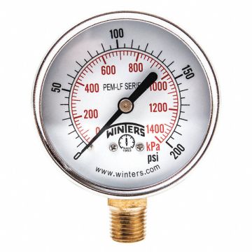 J1380 Gauge Pressure 0 to 200 psi 2-1/2 in