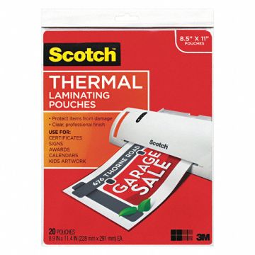Pouch Thermal 81/2 X11 Clear PK20