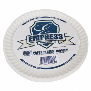 Disposable Paper Plate 9 in White PK1200