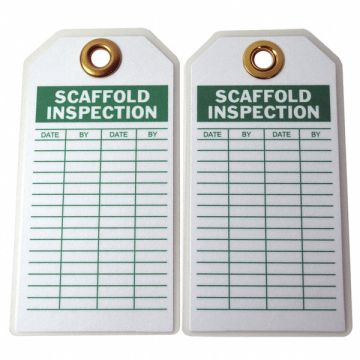 Scaffold Inspection Tag Grn/Wht Met PK10
