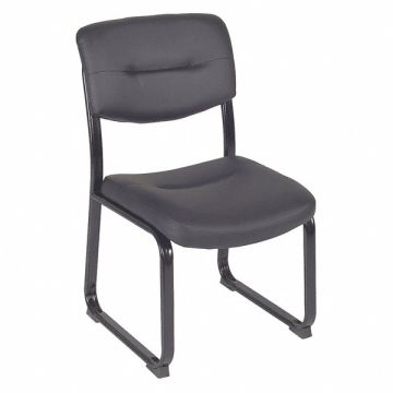 Guest Chair Leather Black 35inH x 21inW