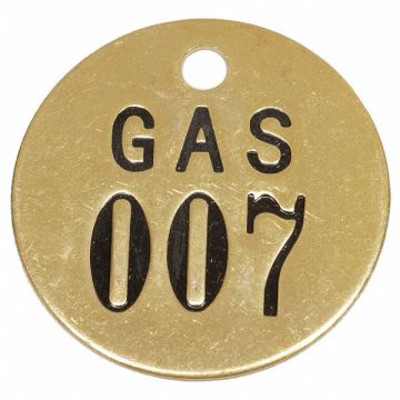 Numbered Valve Tag Gold PK25