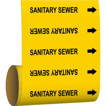 Pipe Marker Sanitary Sewer 8 in H 8 in W