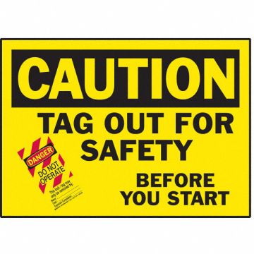Caution Label 3 1/2inx5 in Polyester PK5