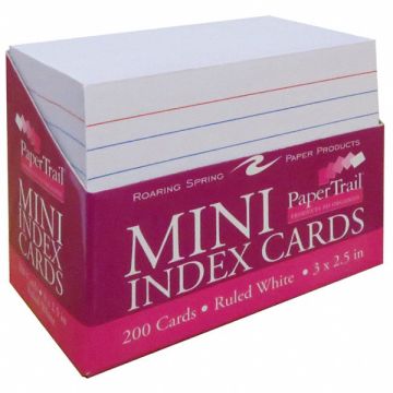 Mini Trayed 200 Index Cards 3x2.5 PK36
