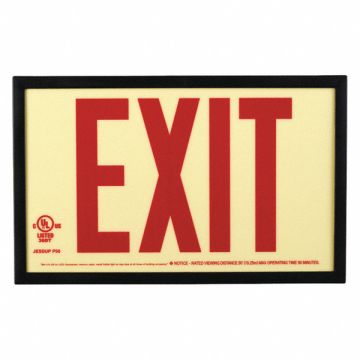 E6713 Exit Sign 7 1/2 in x 13 in Plastic