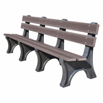 Outdoor Bench 96 in L 10 in Gry Rcycld