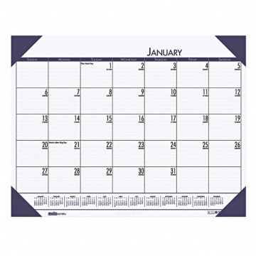 Desk Calendar 18-1/2x13 In Ocean Blue