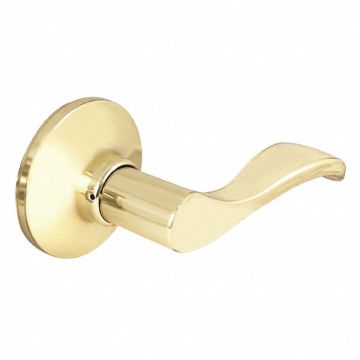 Lever Lockset Polished Brass Wave Style