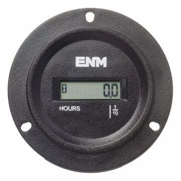 Hour Meter 3-Hole Round LCD Flange