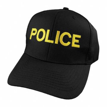 Police Hat Brim Black/Gold Universal