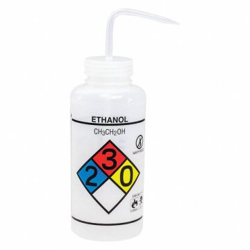 Wash Bottle Std 32 oz Ethanol White PK2