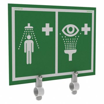 Shower and Eyewash Sign w Brcket 12x10in