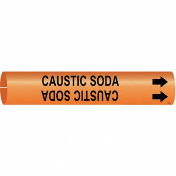 Pipe Marker Caustic Soda 2 in H 2 in W
