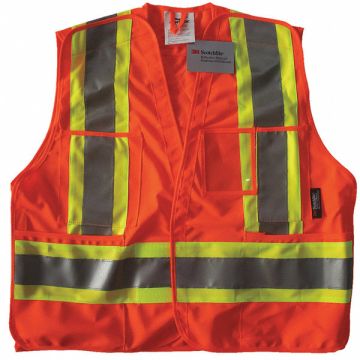 Safety Vest Orange/Red S/M Hook-and-Loop