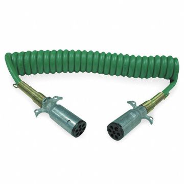 Coiled ABS Power Cord Green