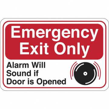 Emergency Exit Only Facility Sign 6 x9