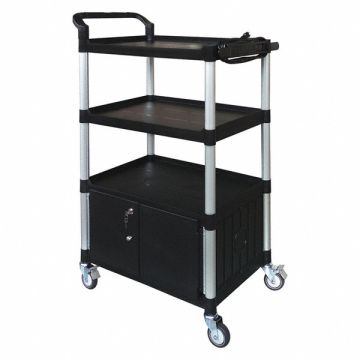 Cart with Cabinet 52-3/4 in H Black