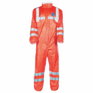 Collared Coveralls Orange S Elastic PK25