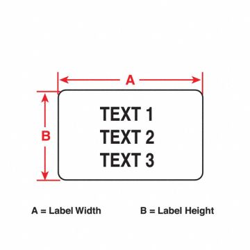 Thermal Label 1/4 in W x 1 in L Wht