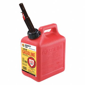 Gas Can 1 gal Self Red HDPE 9-1/2 H
