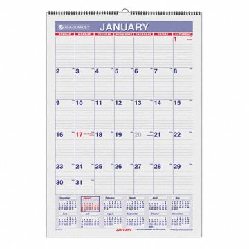 Laminated Wall Calendar 15-1/2x22-3/4 In