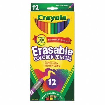 Color Pencil Erasable Assorted PK12