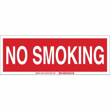 No Smoking Sign 5X14 WHT/R ENG Text