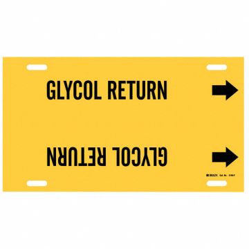 Pipe Marker Glycol Return 8 in H 16 in W