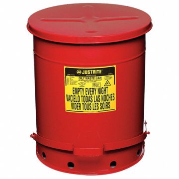 E6821 Oily Waste Can 14 gal Steel Red