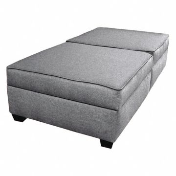 Twin Bed/Bench 72 Wx18 H Gray Upholstery
