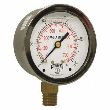J1382 Gauge Pressure 0 to 100 psi 2-1/2 in