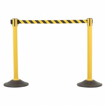 Barrier Post with Belt HDPE Yellow PR