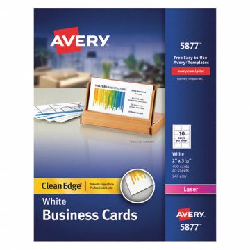Laser Business Cards 2x3.5 White PK400
