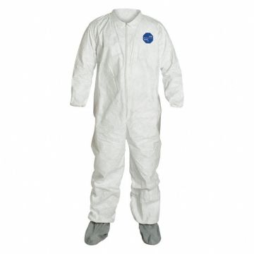 Collared Coverall w/Socks White 6XL PK25