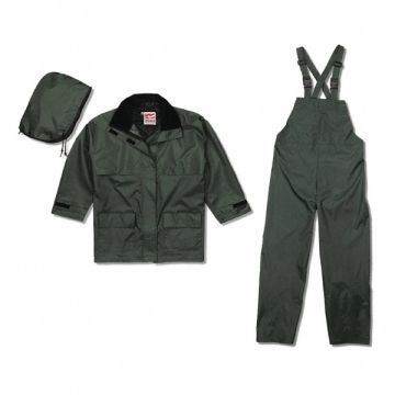 Rain Suit w/Jacket/Bib Unrated Green L