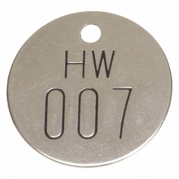 Numbered Valve Tag Silver PK25