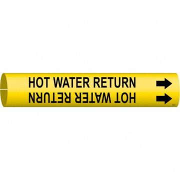 Pipe Marker Hot Water Return 13/16in H