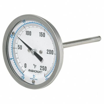 Dial Thermometer Bi-Metallic 4 in Stem