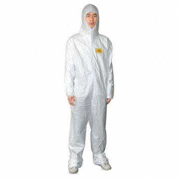 Hooded Coveralls White 2XL Straight PK6