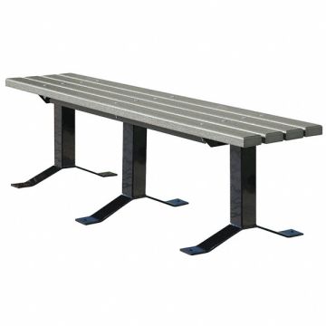 Outdoor Bench 72 in L Gray PLSTC
