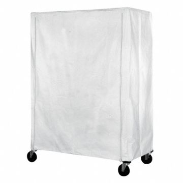 Cart Cover 60x24x63 White Nylon Zipper