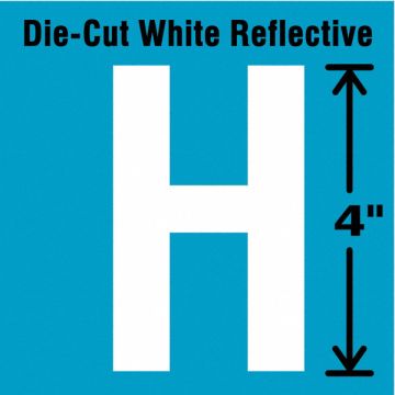 Die-Cut Refl. Letter Label H 4In H PK5