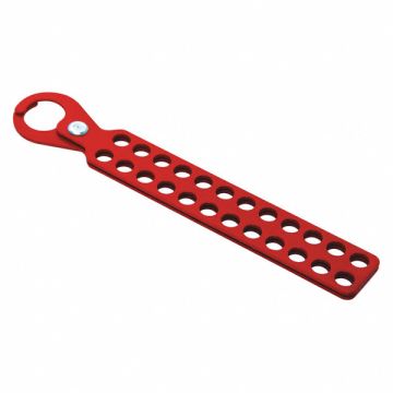 Lockout Hasp Red 10-1/4 L Steel