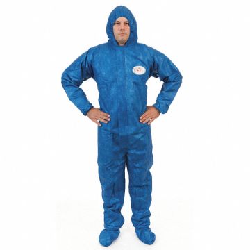 D8849 Hooded Coverall w/Boots Blue 5XL PK25